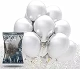50 palloncini argentati Ø 35 cm - elio - senza plastica - 100% organici e riciclabili - decorazione in metallo da riempire con il gas dei palloncini