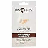 My Mask, Maschera Viso Anti-Stress - Maschera Viso Rivitalizzante e Illuminante, Con Latte Integrale di Riso e Olio di Germe di Grano, Adatta per tutti i tipi di pelle, Confezione monodose da 8ml