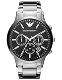 Emporio Armani Orologio Uomo, movimento cronografo al quarzo, cassa in acciaio inossidabile da 46 mm con bracciale in acciaio inossidabile, AR2460
