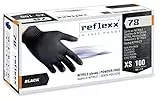 REFLEXX R78 / M Guanti senza nitrili in polvere, medio, nero, confezione da 100