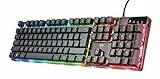 Trust Gaming GXT 835 Azor Tastiera Gaming, Layout Italiano QWERTY, USB, Anti-ghosting, Tastiera Retroilluminata LED RGB Per PC, Computer, Laptop, Mac - Nero