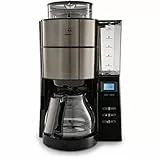 Melitta Aroma Fresh 1021-03 - Macchina da caffè con macina e serbatoio dell'acqua rimovibile, ca. 10 tazze, colore: Grigio metallizzato