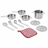 Teamson Kids - Little Chef Francoforte in acciaio inox Cooking set di accessori - Multi-Color- 11 pc