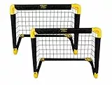 Umbro Porta da calcio per giardino, bambini e adulti, set di 2 cancelli da calcio pieghevoli, cancelli da calcio per interni ed esterni, 50 x 44 x 44 cm, nero/giallo