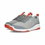 PUMA Fusion PRO, Scarpe da Golf Uomo, Fresco Mid Grigio Argento Rosso Blast, 42.5 EU
