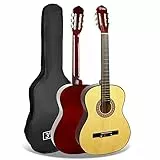 3rd Avenue Chitarra classica spagnola livello beginner di dimensioni standard 4/4 3rd Avenue con corde in nylon, e custodia da trasporto – Naturale