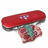 KitchenBoss Macchina Sottovuoto per Alimenti Sottovuoto Macchina Sigillatrice Vacuum Sealer Professionale Automatica Portatile Kit di Avviamento 5 Sacchetti +1 Tubo Accessorio