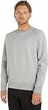 Tommy Jeans Felpa Uomo TJM Regular senza Cappuccio, Grigio (Light Grey Heather), M