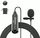 Moman Microfono lavalier XLR a 3 poli microfono a clip, alimentazione phantom per Canon Nikon, Sony, Panasonic, fotocamere DSLR, videocamere Zoom Tascam, registratore audiomixer, interview Lav MA6R