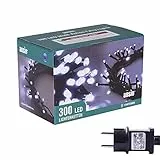 ANSIO® Luci Natale Esterno 30m 300 LED Luci Albero di Natale Natalizie Luminose Bianco Fredda Luci Natalizie da Esterno/Interno Ideale per Mantello, Balcone Lucine Luminoso | Cavo Verde