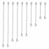 Naler 10pcs in acciaio INOX gioielli collana bracciale Extender - 5 taglie in argento