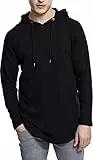 Urban Classics Felpa con Cappuccio a Forma di Lunga, Nero (Black), XXL Uomo