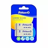 Pelikan Gomme da Cancellare S+S40, Gomma Bianca Morbida, per Matita in Grafite, Adatta per Disegno Tecnico Artistico e Uso Scolastico, Confezione da 2 Pezzi