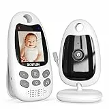 BOIFUN Baby Monitor, Videocamera schermo da 2.0'' 750mAh Supporto batteria ricaricabile VOX Visione notturna Visione di temperatura 8 ninne nanne per bambino/anziano/animale domestico Solo movimento