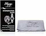 Hagerty Stainless Steel Cloth Panno per pulire acciaio inox 36x30cm I Panno impregnato lucida orologi in 100% cotone I Panno pulisci acciaio inox per orologi gioielli accessori in acciaio o metallo