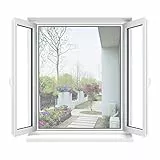 Apalus Zanzariera Universale Finestra 150 x 180 CM – Rete Zanzariera Fissa Regolabile - CON Taglierino e Smoother per Installazione, Bianca