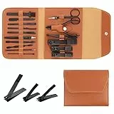 16 Pezzi Set Manicure, Kit Pedicure e Manicure, Tagliaunghie Set Professionale, Acciaio Al Carbonio, per Uomini, Donne, Amici e Genitori