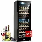 Klarstein Cantinetta Vino, Cantinetta Vino Refrigerata a Zona Doppia per Interno/Esterni, Frigo Bar, Cantina Vino con Vetrina, Mini Bar con Protezione UV, Frigo Vino Touch, 5-18°C, 54 Bottiglie