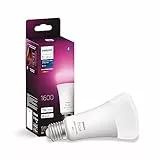 Philips Hue White and Color Ambiance Lampadina Smart LED, Attacco E27, Luce Bianca o Colorata, 15W