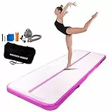 AirTrack Nordic Standard Tappetino gonfiabile per ginnastica 3-8 m - resistente e facile da trasportare - con pompa ad aria elettrica (5, rosa)
