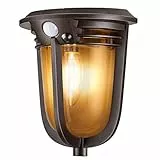 MPJ Lampada da parete solare sensore di movimento, applique da parete per esterni in stile retrò, luce per portico resistente alle intemperie, Per cancelli, ingressi di garage, recinzioni laterali