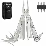 BIBURY Pinza Multiuso, Multitool in Acciaio Inox con Fodero Nylon Portatile, Pinza Multifunzione Autobloccante, Pinza Pieghevole, Coltello Multiuso per Esterno, Campeggio, Riparazione, Emergenza