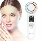 ANLAN Massaggiatore Viso Multifunzionale Antirughe ad Ultrasuoni, Ionoforesi del Viso Bellezza Rassodante e EMS Lifting Face, Massaggio Viso Anti-età e Cura