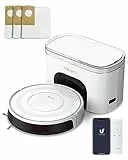 Verefa Robot Aspirapolvere con Stazione Autosvuotamento 3200Pa, Capacità per 45 Giorni, Funziona con WiFi, Alexa, Aspirapolvere Robot Ideale per Peli di Animali, Pavimenti Duri, Tappeti, Bianco