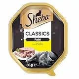 Sheba Paté Classics, Cibo per Gatto con Pollo - 22 Vaschette da 85 g, Totale: 1870 g