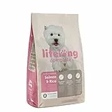 Marchio Amazon - Lifelong - Complete Alimento secco completo per cani adulti (razze di piccola taglia) con salmone e riso, 1 x 3kg