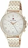 Tommy Hilfiger Orologio Analogico Multifunzione al Quarzo da Donna con Cinturino in Acciaio Inossidabile Color Oro Rosso - 1782143