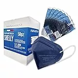HOME KOKO LOOK 50 Mascherine FFP2 Certificate CE 2008 - 5 Strati di Protezione con Filtraggio PFE ≥95%, Made in Italy, Mascherina Sigillata Singolarmente, DPI Conforme UNI EN 149:2001+A1:2009 (BLU)
