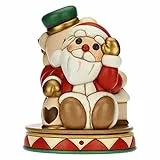 THUN - Natale 2022 - Carillon in Ceramica Decorata a Mano conTeddy Schiaccianoci in Versione Maxi - Idea Regalo Natale 2022-32x32x40 cm h