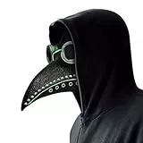 Luckits Steampunk Maschera Becco con LED Maschera Halloween Steampunk Costume Dottore Maschera Elaborazione Maschera Intera Halloween Cosplay Party Puntelli Costume Mask(Nero)