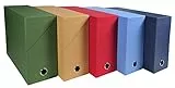 Exacompta - Scatola di trasferimento in tela, formato A4, dorso 120 mm, colori assortiti, confezione da 5
