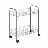 Metaltex 341302039 - Carrello multiuso a 2 ripiani Madrid, Bianco