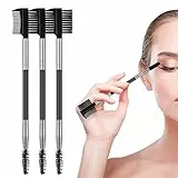 Cobee Sopracciglia Shaper per ciglia, spazzola per sopracciglia pettine strumento per separare le ciglia con 3 diversi pennelli a rocchetto per donne ragazze separare le ciglia(nero-3 pezzi)