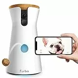 Furbo - VIDEOCAMERA per Cani: Telecamera HD WiFi per Animali con Audio Bidirezionale, Visione Notturna, Alerta Latrato e Lancio di Croccantini, Disegnato per i Cani