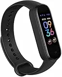 Amazfit Band 5 Smart Band Fitness Tracker con Alexa integrato, durata della batteria di 15 giorni, ossigeno nel sangue, frequenza cardiaca, 11 modalità sportive, nero (rinnovato), Misura standard