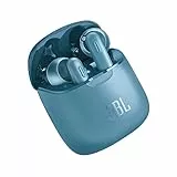 JBL TUNE 220TWS Cuffie Earbuds True Wireless Bluetooth, Auricolari senza fili con microfono per Musica, Chiamate e Sport, Fino a 3h di autonomia + 17h extra, Blu