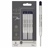 PARKER QUINKflow ricariche inchiostro per penne a sfera, punta media, nero, 10 pezzi