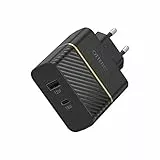 OtterBox EU Caricatore murale Doppia porta, 30W, USB-C PD 18W + USB-A 12W, carica Fast Charge per Smartphone e Tablet, resistente a cadute, robusto, ultra durevole, Nero