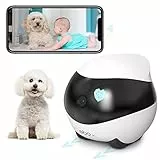 enabot Telecamera per animali domestici di sicurezza per interni, telecamera mobile per la sicurezza domestica con monitor wireless per audio, video, visione notturna, archiviazione su scheda SD WiFi