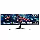 Asus Rog Strix Xg49Vq Monitor Gaming 49”, 3840X1080, 144Hz, Formato 32:9, Hdr400, Nero Rosso, ‎13.57 x 46.98 x 20.83 cm 13.3 Kg