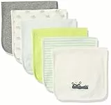 Amazon Essentials Lavette Antirigurgito Unisex Bambini e Ragazzi, Pacco da 6, 6-Pack Grey Hippos, Taglia Unica