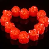 Ymenow Candele rosse senza fiamma, 12 pezzi, LED tremolanti, candele votive con cera realistica, per matrimoni, casa, Natale, feste, feste, senza timer
