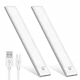 OUILA Luce Armadio LED, Armadio Led con Sensore di Movimento, 20.5CM Magnetica Ricaricabile Luce Led Sottopensile Dimmerabile Lampada per Cucina Scale Soggiorno Bagno Camere da Letto