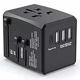 Adattatore Universale da Viaggio con USB C e 3 USB, Adattatore Presa Universale da Viaggio, Adattatore da Viaggio Adattatore Internazionale Adattatore Spina per Americana, Inglese, USA, UK, EU, AUS
