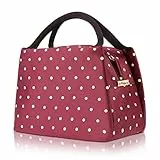 PHILORN Borsetta Porta Pranzo Termica Pranzo Borse Borsa Alimenti Lunchbox per Scuola e Ufficio, Vino Rosso
