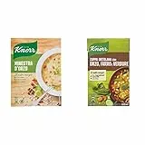 Knorr Minestra d'Orzo, 105g & Zuppa Ortolana, con Orzo, Farro e Verdure - 500 ml